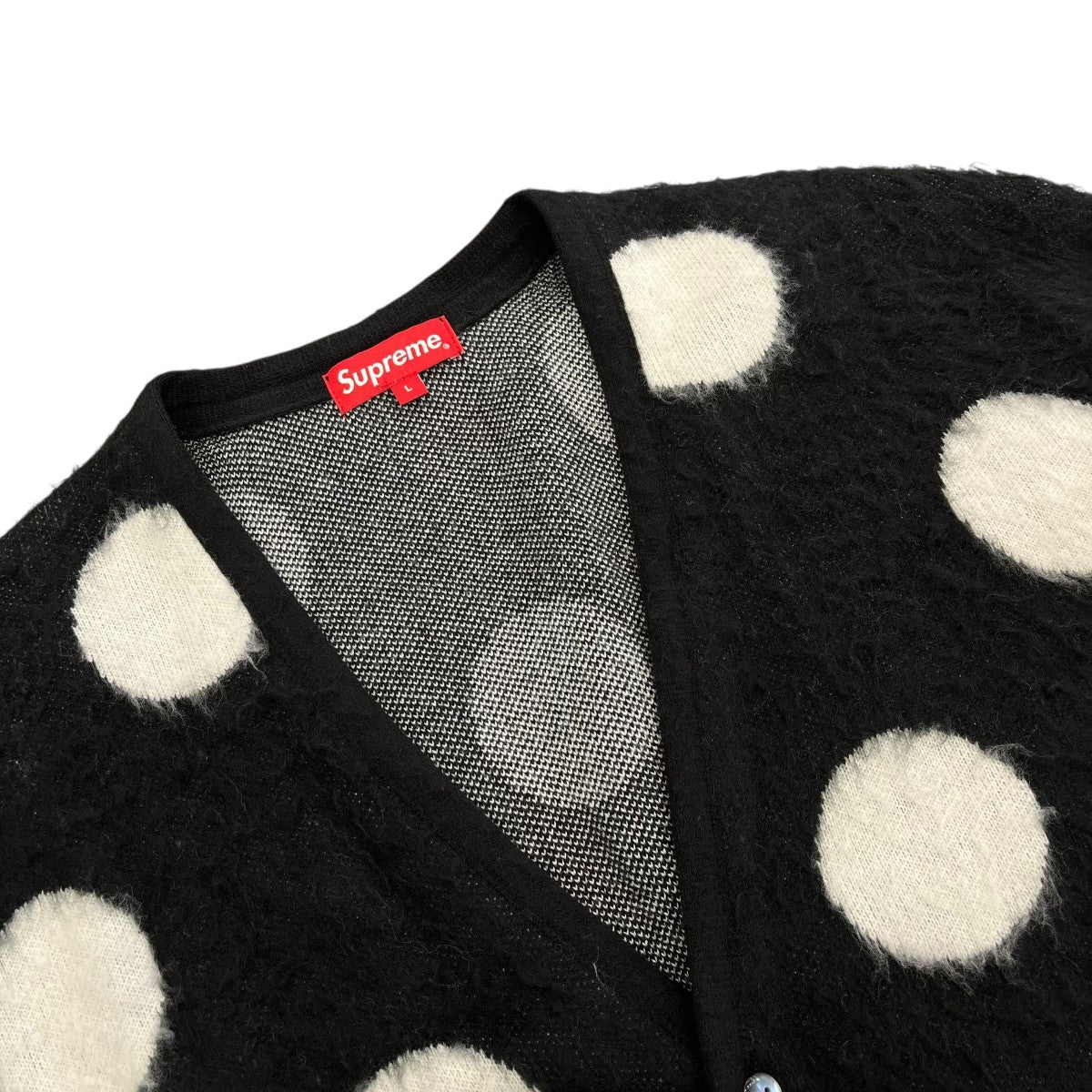 20SSBrushed Polka Dot Cardigan BLACKカーディガン