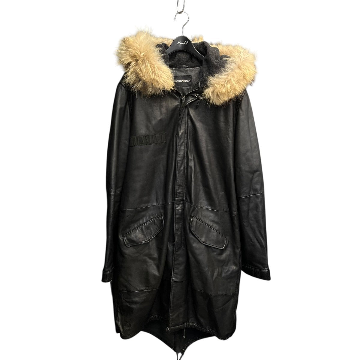 EMPORIO ARMANI(エンポリオアルマーニ) レザーコート ブラック サイズ