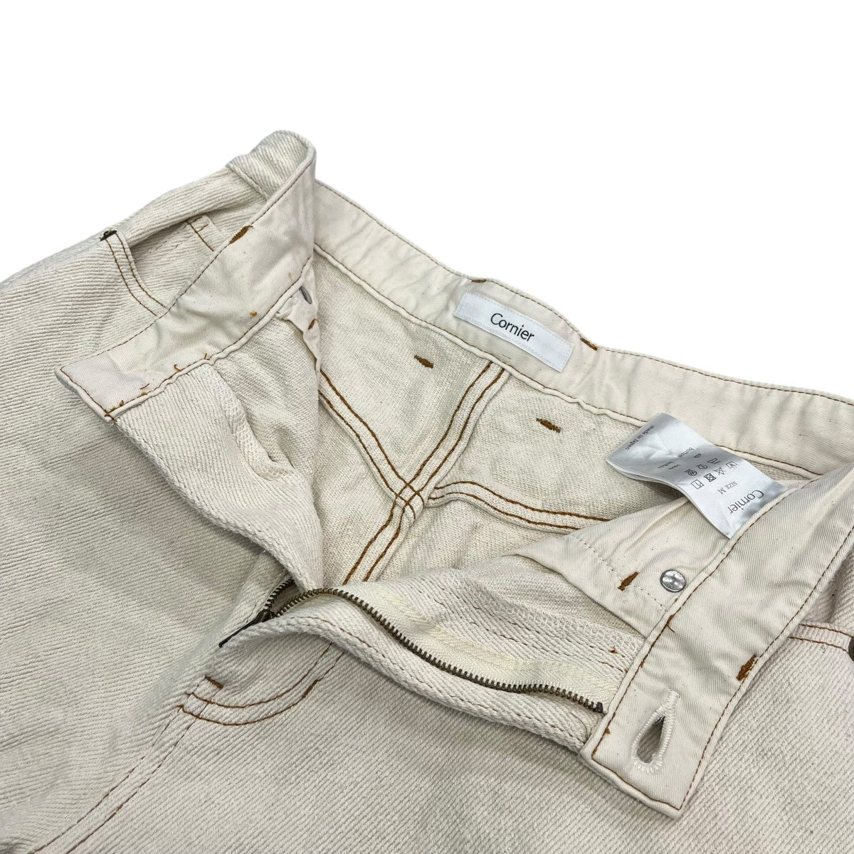 Cornier(コルニエ) SILK NEP DENIMデニムパンツ アイボリー サイズ M