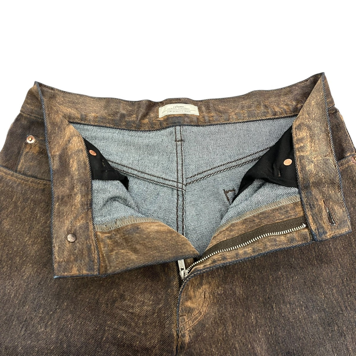 フロッキー プリント ワイド デニム 5ポケットデニムパンツ25030464027030