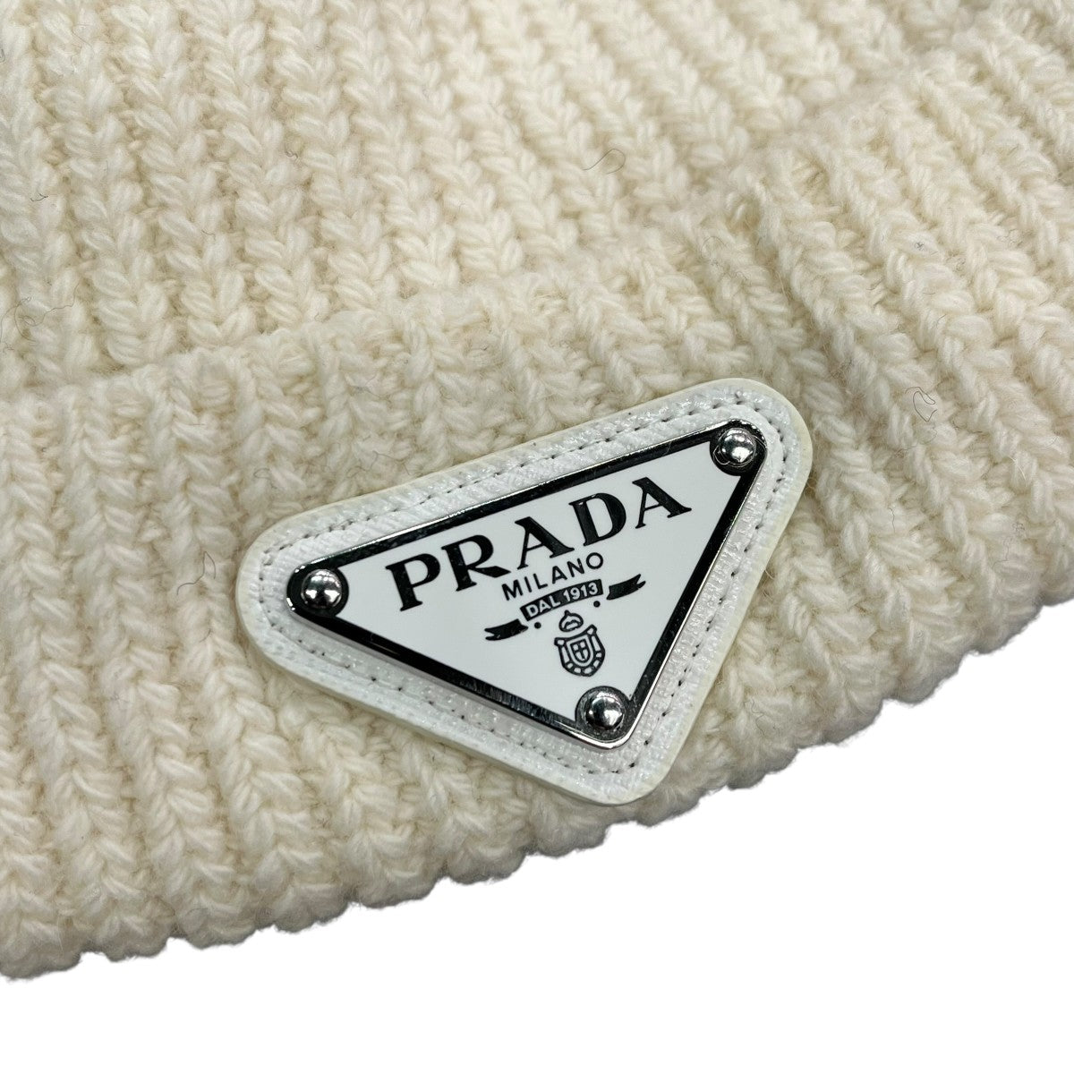 PRADA(プラダ) ニット帽UMD489 UMD489 ホワイト サイズ S｜【公式
