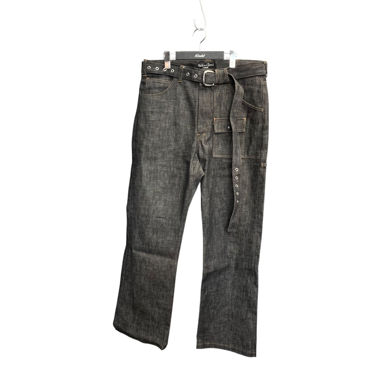 Sick and Tired ASYMMETRY DESIGN WIDE BOOT CUT PANTSデニムパンツ 古着・中古-1枚目のアイテム画像