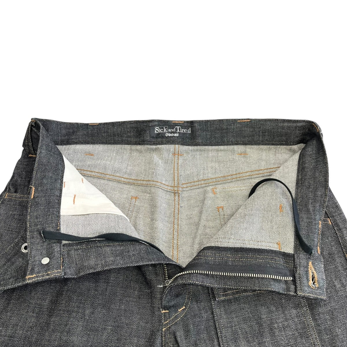 Sick and Tired ASYMMETRY DESIGN WIDE BOOT CUT PANTSデニムパンツ 古着・中古-3枚目のアイテム画像