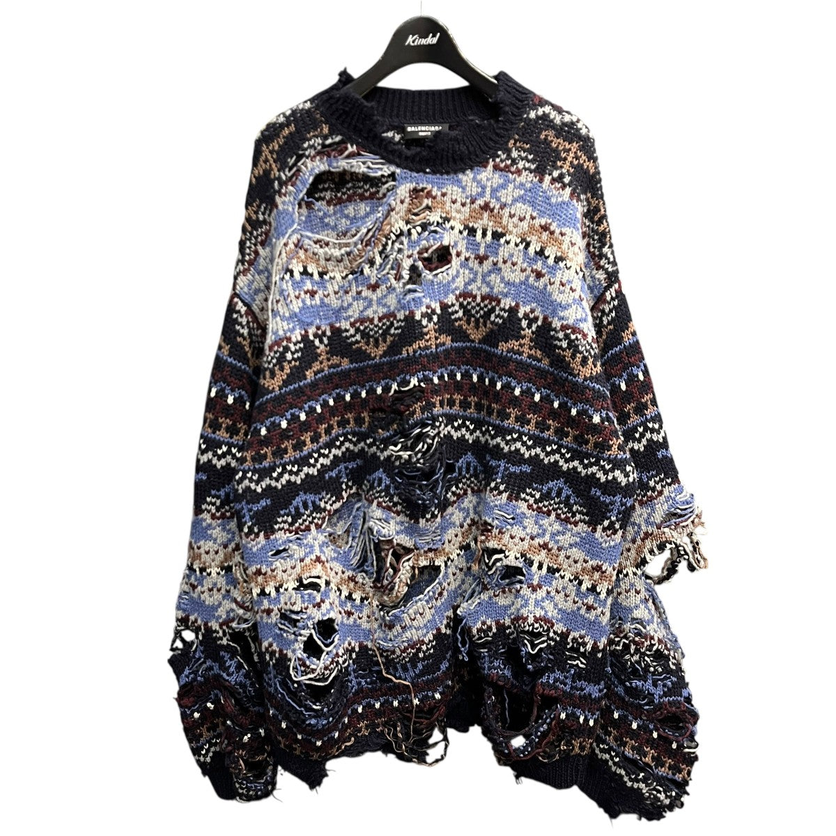 21AWdistressed-effect crew neck jumperニット662518