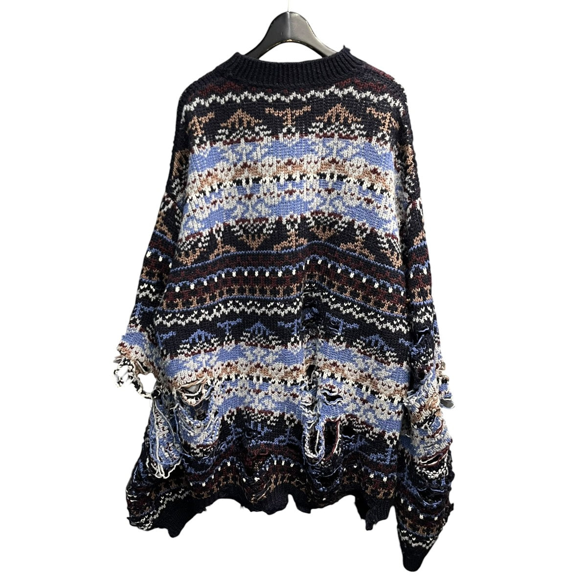 21AWdistressed-effect crew neck jumperニット662518