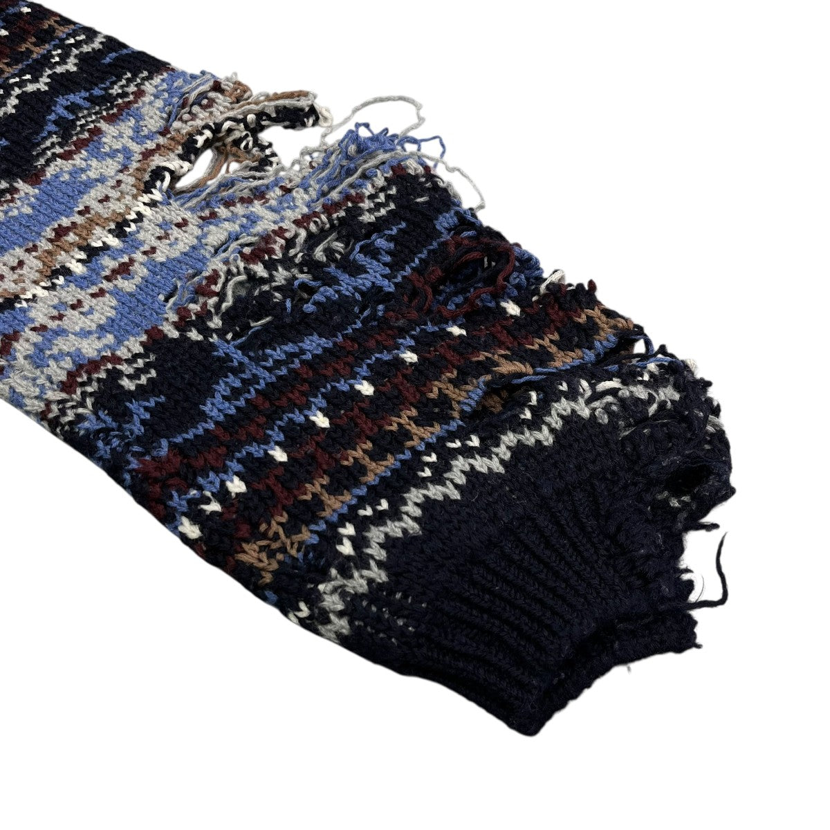 21AWdistressed-effect crew neck jumperニット662518