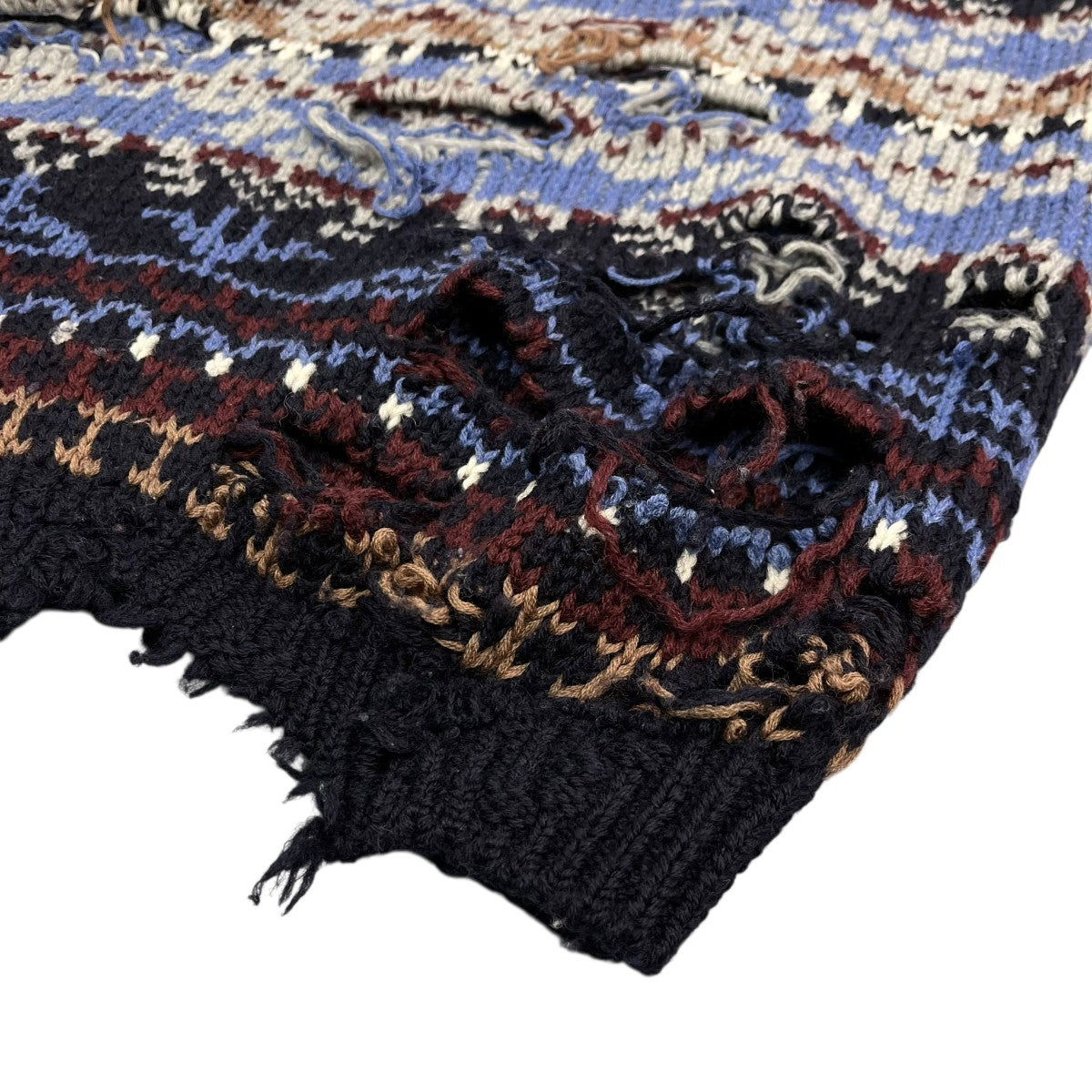 21AWdistressed-effect crew neck jumperニット662518
