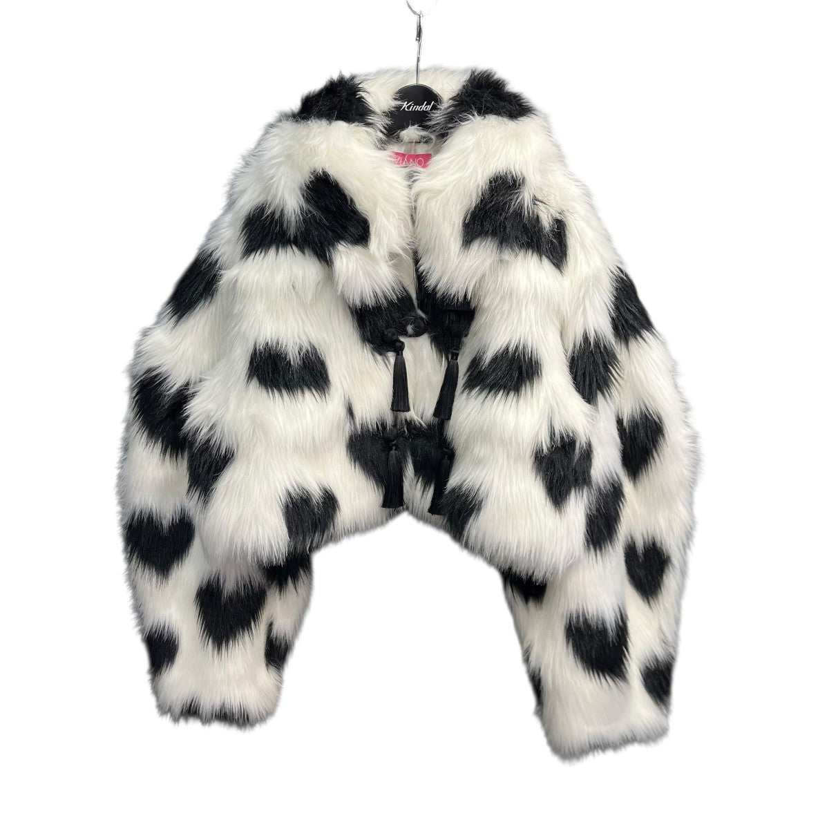 24AWCurve Sleeve Heart Pattern Fur JacketファージャケットVS AW24 J08