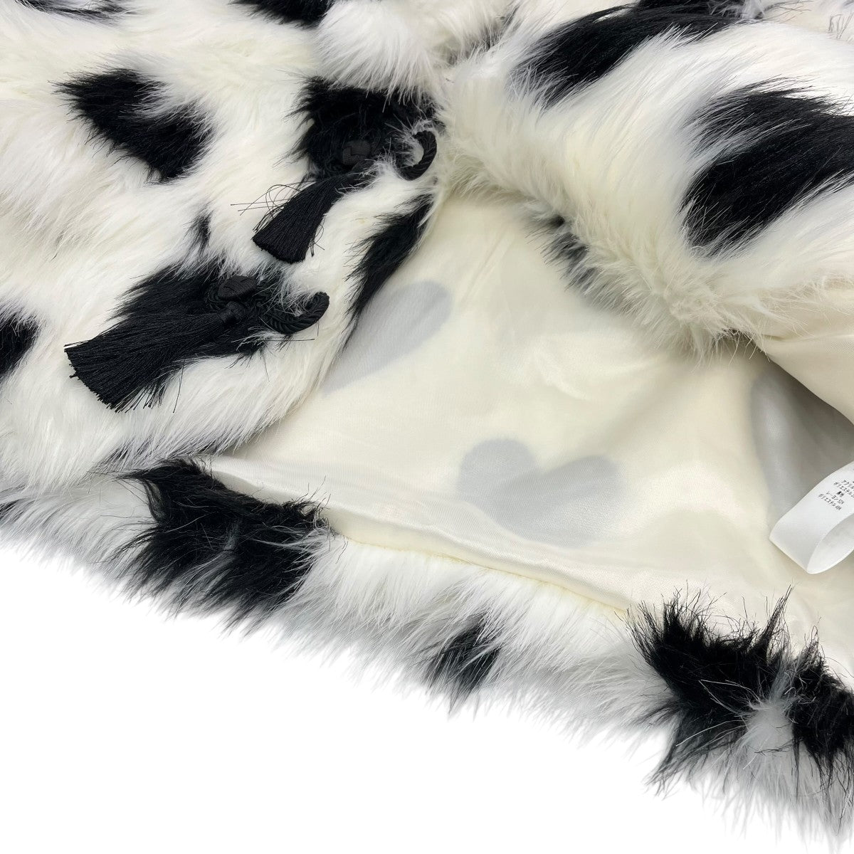 24AWCurve Sleeve Heart Pattern Fur JacketファージャケットVS AW24 J08