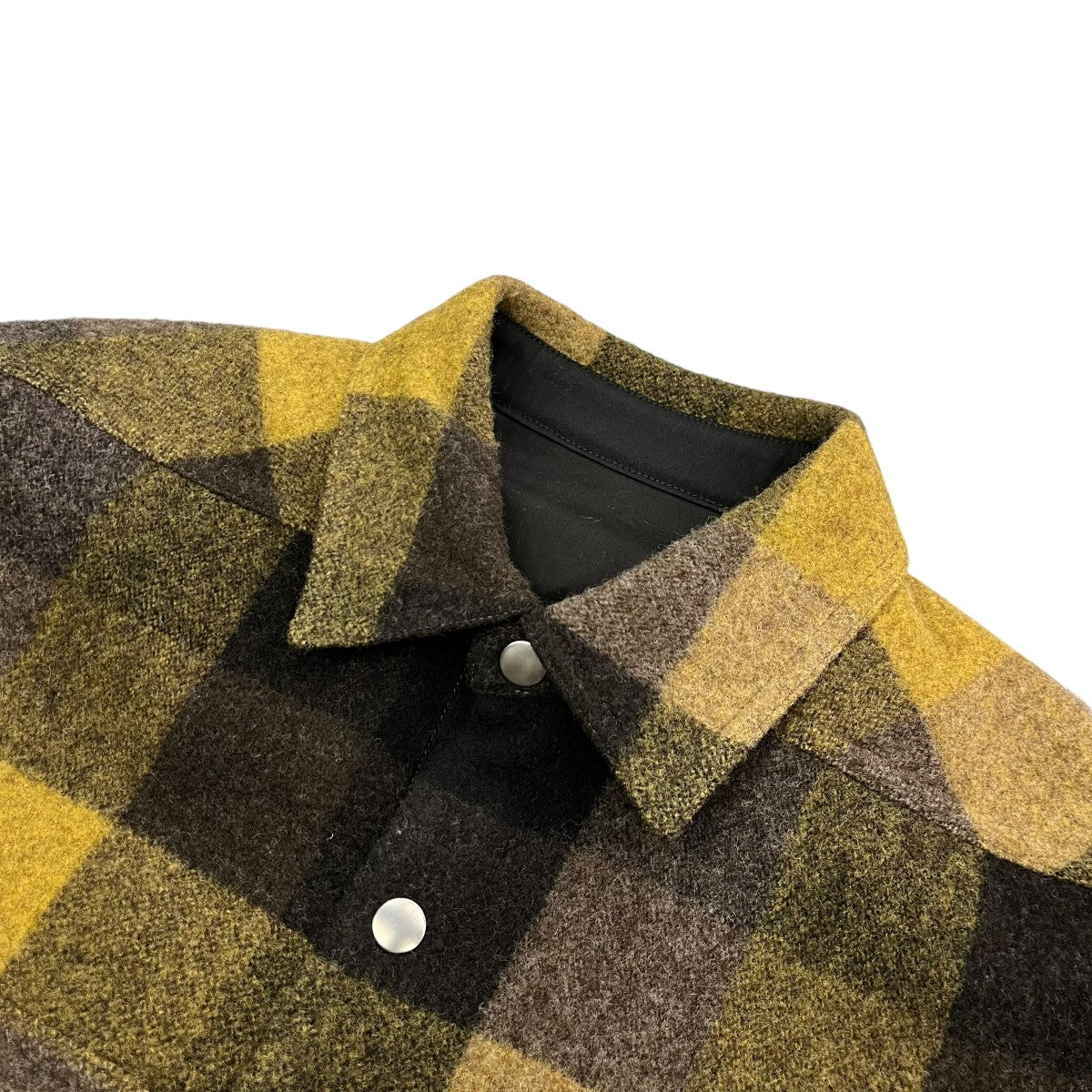 RICK OWENS 24AWOUTERSHIRT HONEY PLAID長袖シャツRU02D6729 WLDP 古着・中古-3枚目のアイテム画像