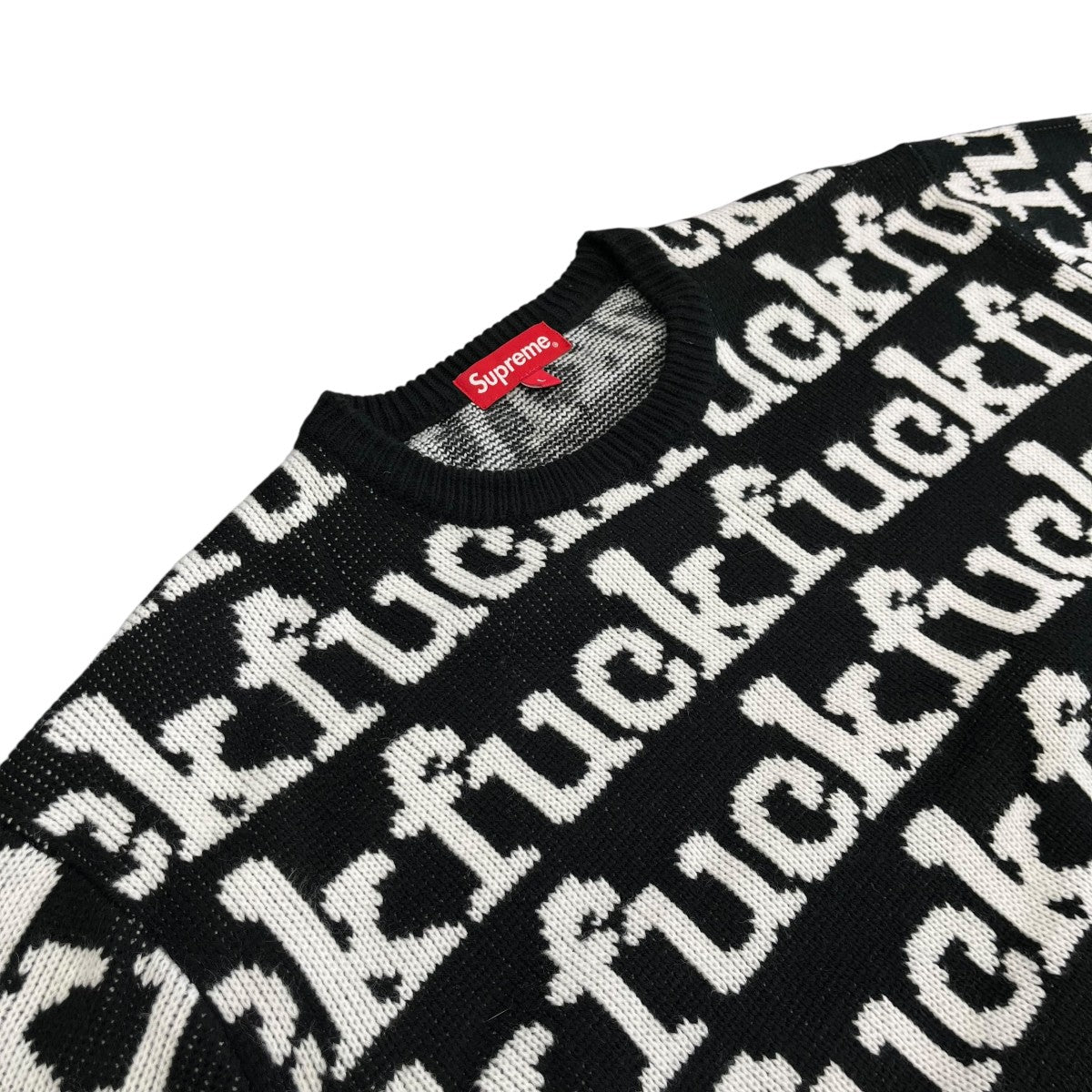 22SSFuck Sweater Blackクルーネックニット