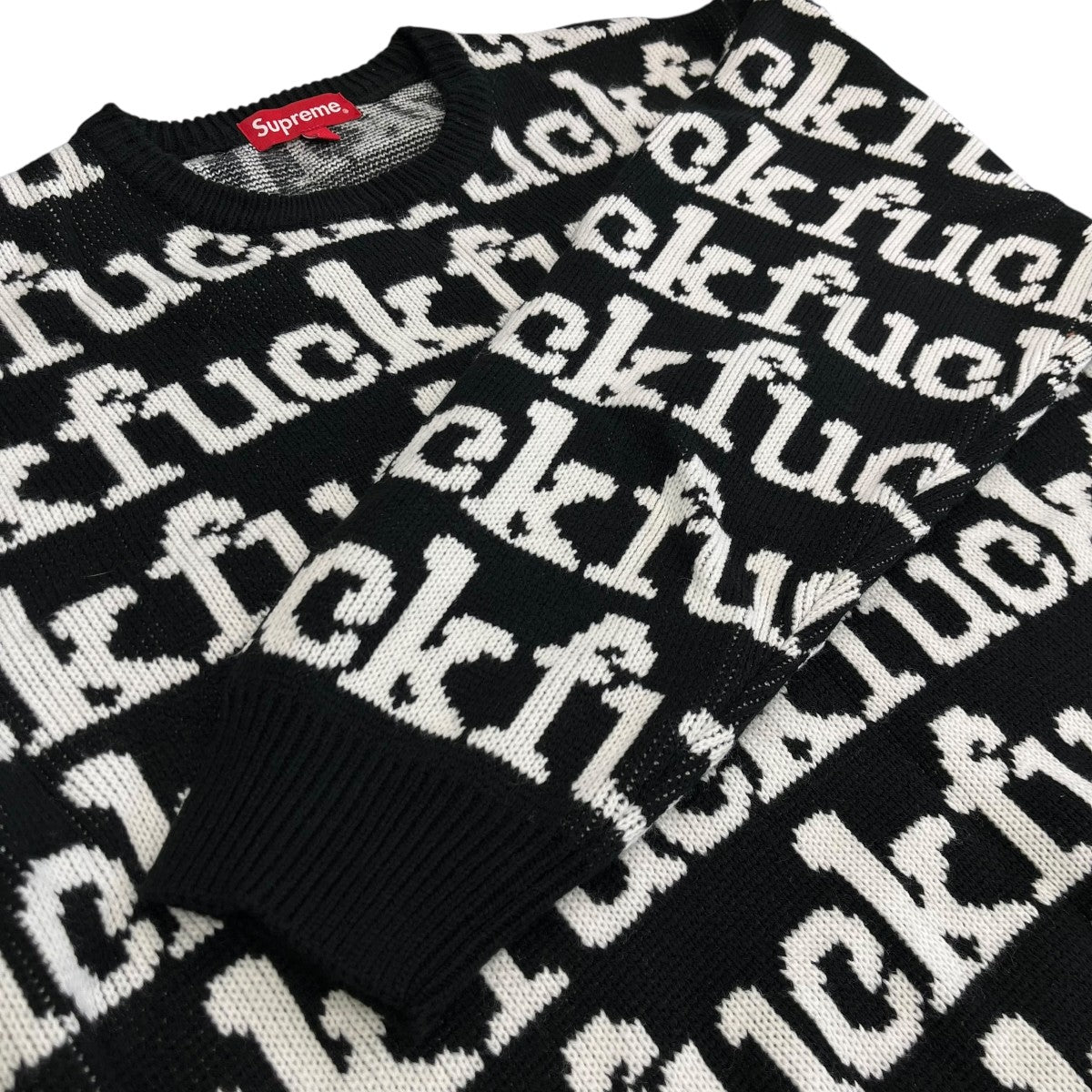 22SSFuck Sweater Blackクルーネックニット