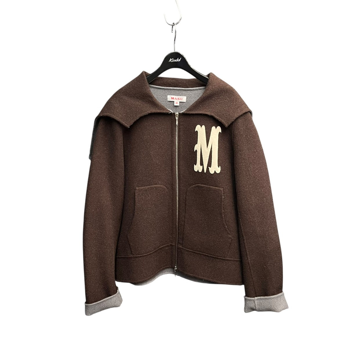 MASU 24AWBAT COLLAR ZIP-UP JACKETロゴ刺繍ウールジャケットMPFW BL0124 古着・中古-1枚目のアイテム画像