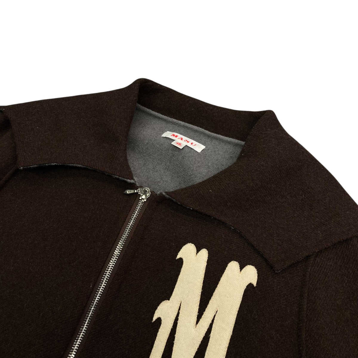MASU 24AWBAT COLLAR ZIP-UP JACKETロゴ刺繍ウールジャケットMPFW BL0124 古着・中古-3枚目のアイテム画像