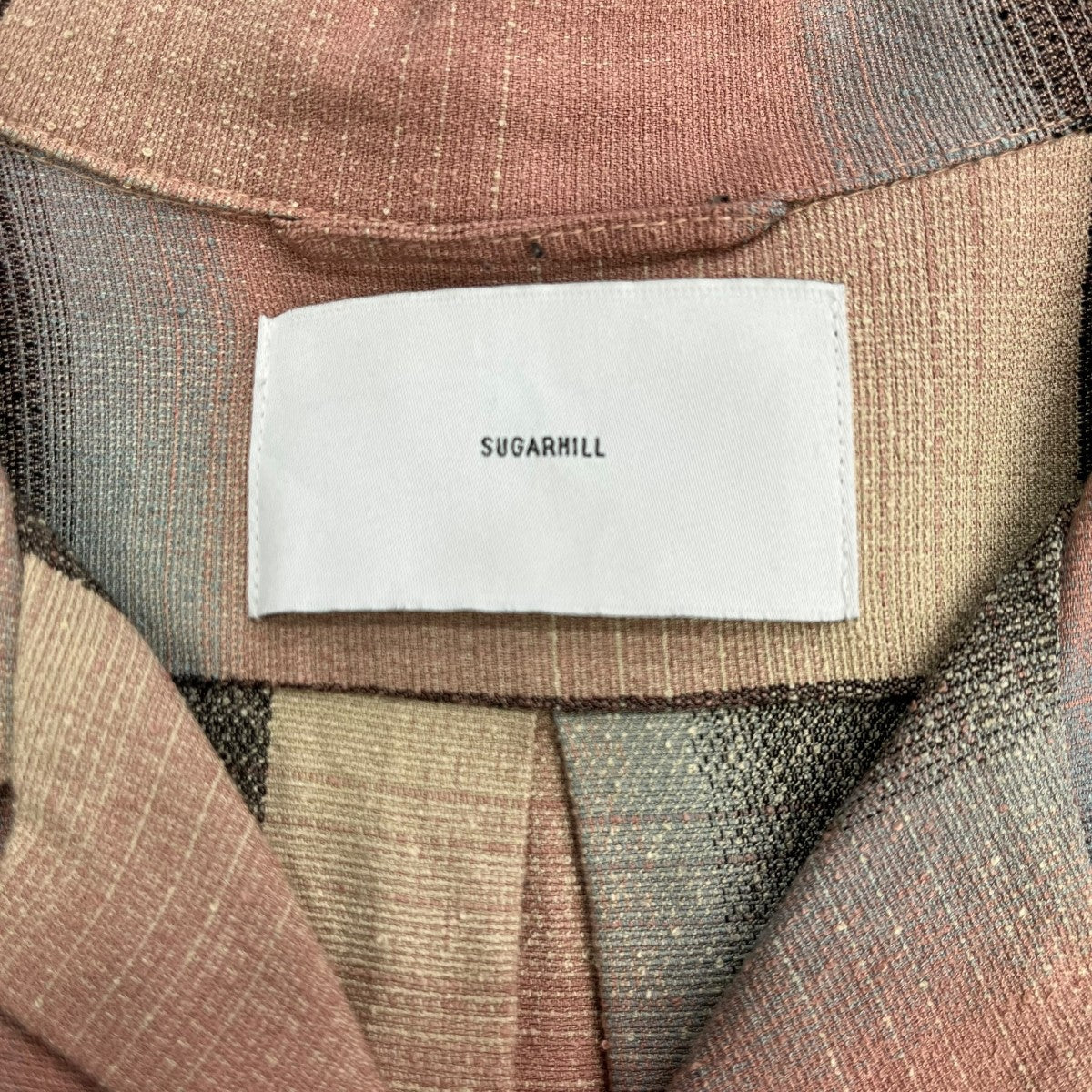 SUGARHILL RAYON OMBRE PLAID OPEN COLLAR BLOUSEレーヨン素材チェックシャツ2441000507 古着・中古-6枚目のアイテム画像