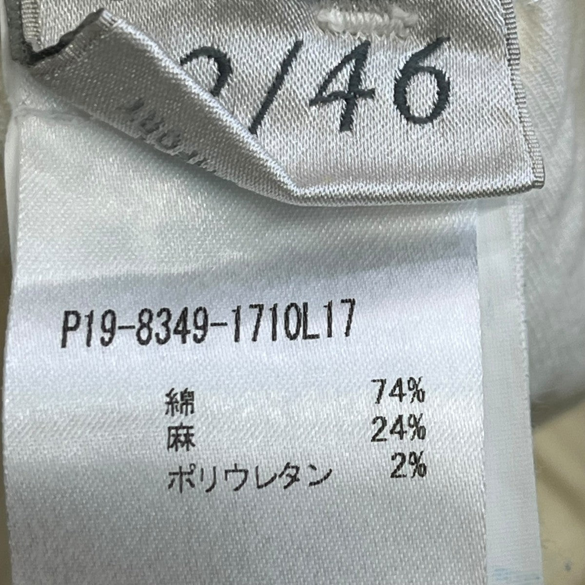 リネン ２プリーツ パンツ2タックパンツP19 8349 1710L17