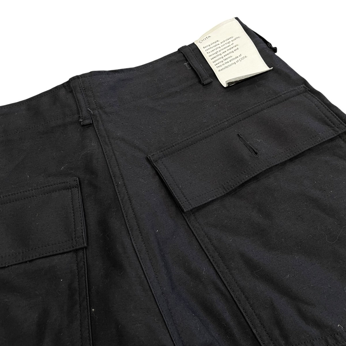 CIOTA シオタ スビンコットン ベイカーパンツ サイズ4 PTLM-109M CIOTA (シオタ) スビンコットン ムラ糸バックサテン ベイカーパンツ