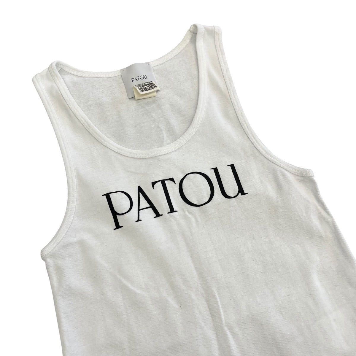 PATOU オーガニックコットン タンクトップ ロゴ ホワイト XS Patou | パトゥ オーガニックコットン タンクトップ