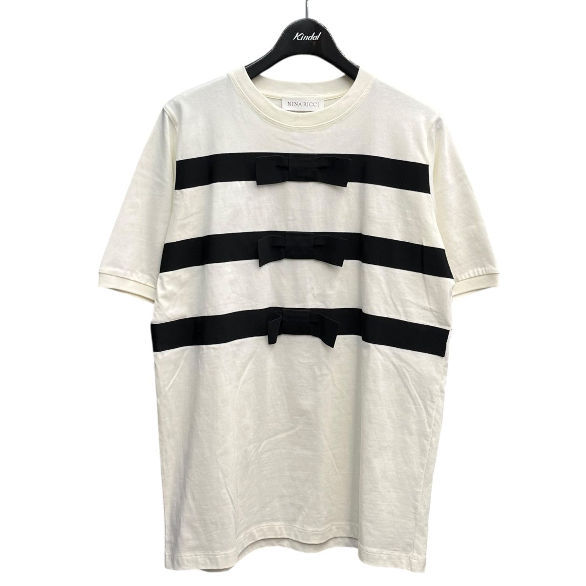 NINA RICCI 25SSJERSEY BOW RIBBON TEE半袖カットソー25PJTO027CO1094 古着・中古-1枚目のアイテム画像