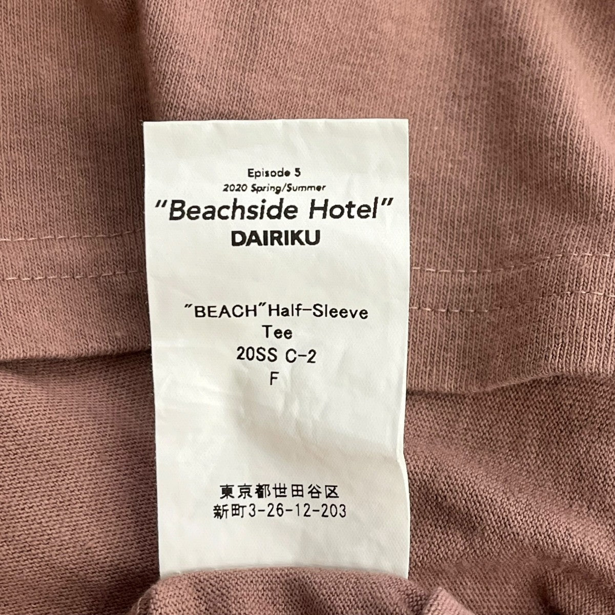 DAIRIKU(ダイリク) 20SSBEACH Half-Sleeve TeeTシャツ20SS C-2 20SS C