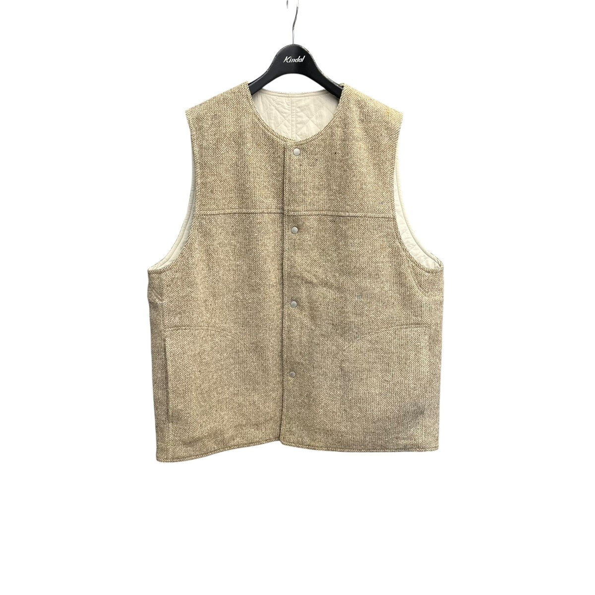J．S HOMESTEAD QUILT REV JURKIN VESTウールベスト24-011-470-1120-3-0 古着・中古-1枚目のアイテム画像