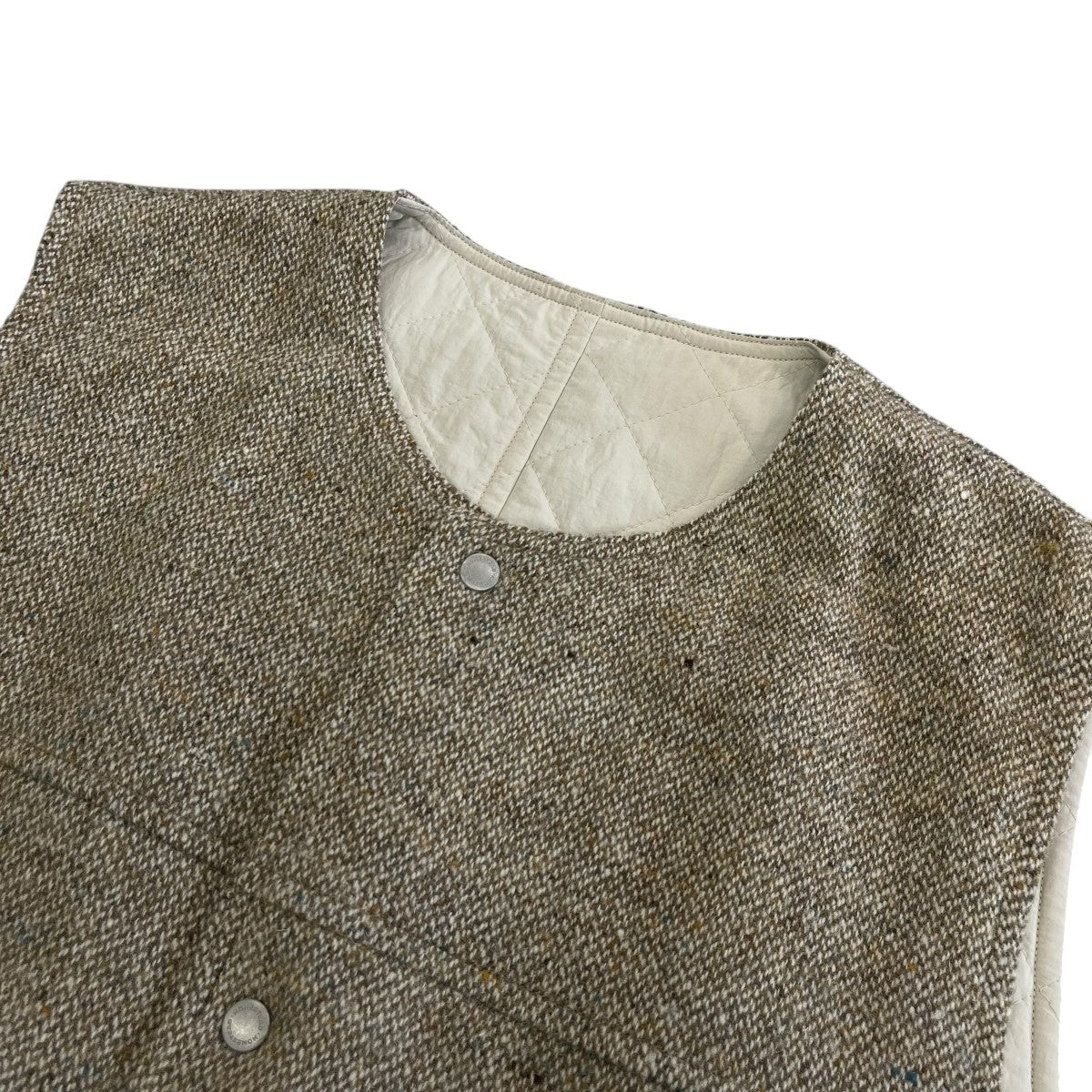 J．S HOMESTEAD QUILT REV JURKIN VESTウールベスト24-011-470-1120-3-0 古着・中古-3枚目のアイテム画像
