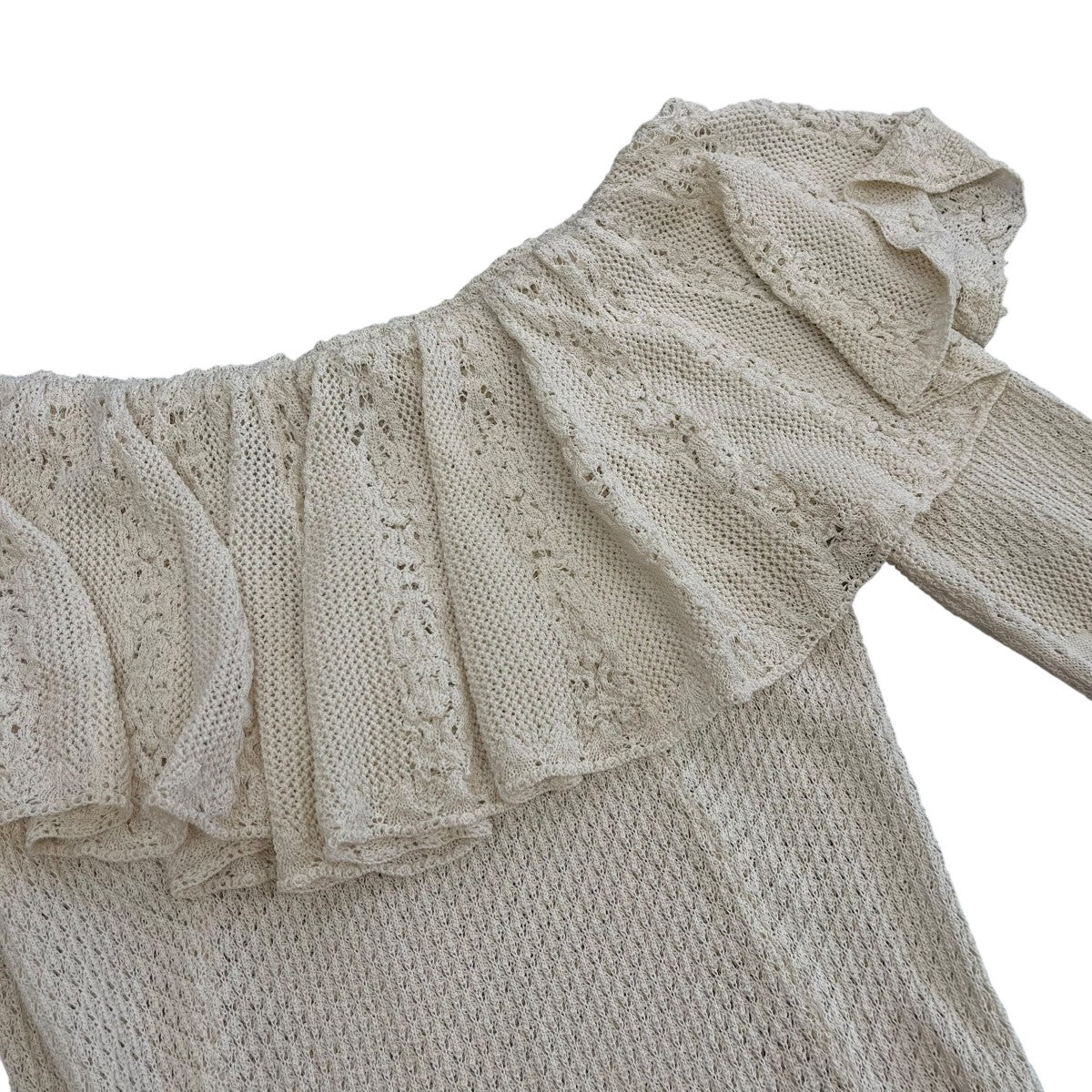 FETICO 24AWLACE KNIT OFF-SHOULDER MINI DRESSオフショルダードレスFTC244 0704 古着・中古-3枚目のアイテム画像