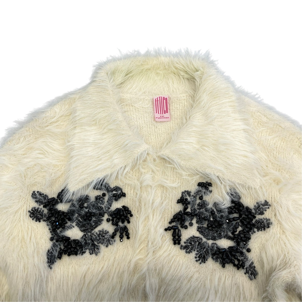 FETICO 24AWFUR KNIT BEAD EMBROIDERED JACKET「ファー ニット ビーズ エンブロイダード ジャケットFTC244 0710 古着・中古-3枚目のアイテム画像
