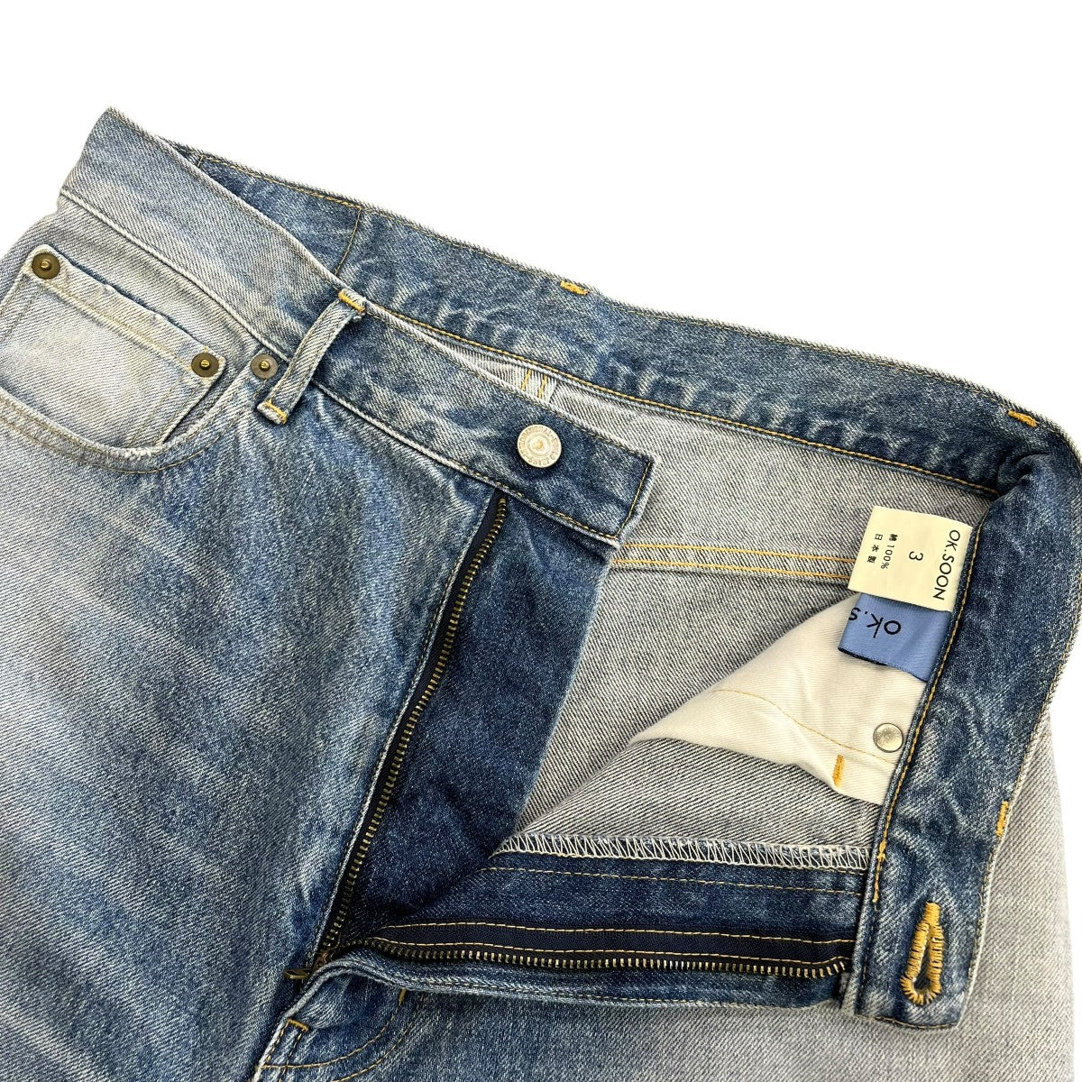 ok．soon original wide denimワイドデニムパンツ 古着・中古-3枚目のアイテム画像