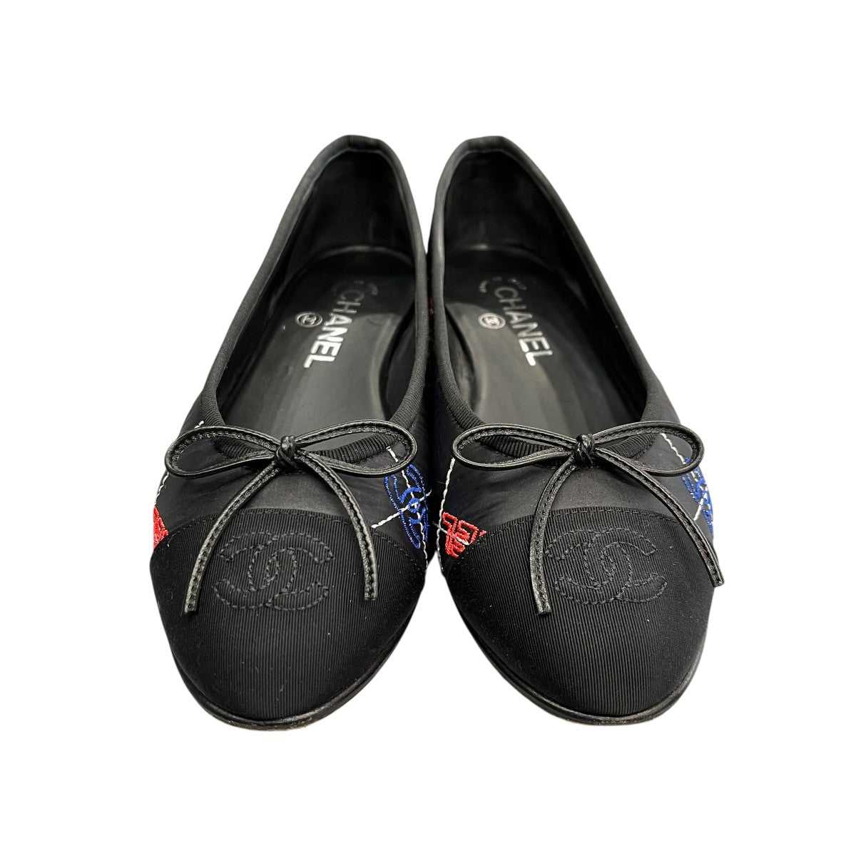 CHANEL バレリーナロゴエンブロイダリーリボンパンプスG02819 古着・中古-3枚目のアイテム画像