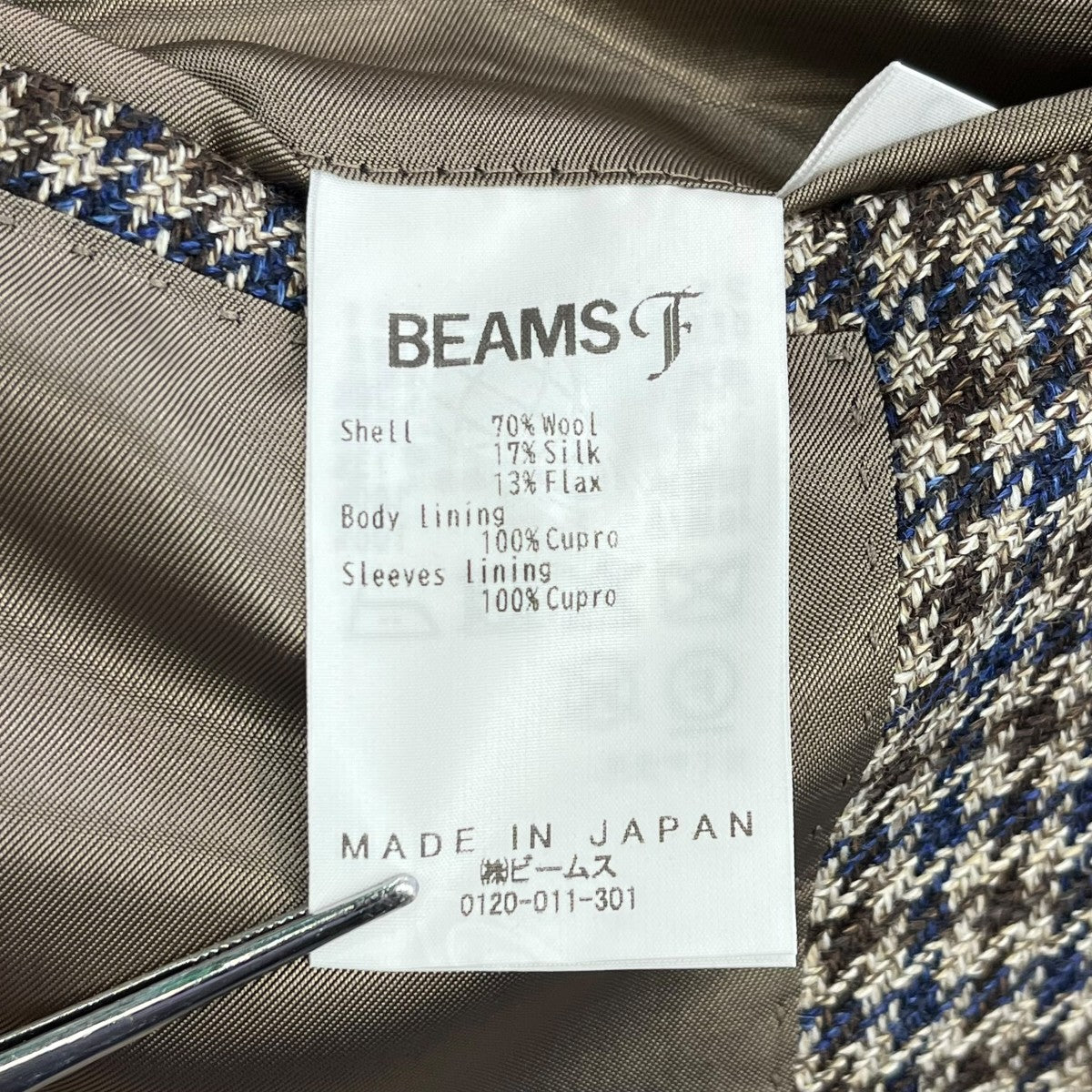 LORO PIANA FABRIC ウールシルクリネン ハウンドトゥース ジャケット千鳥格子テーラードジャケット21 16 0389 731