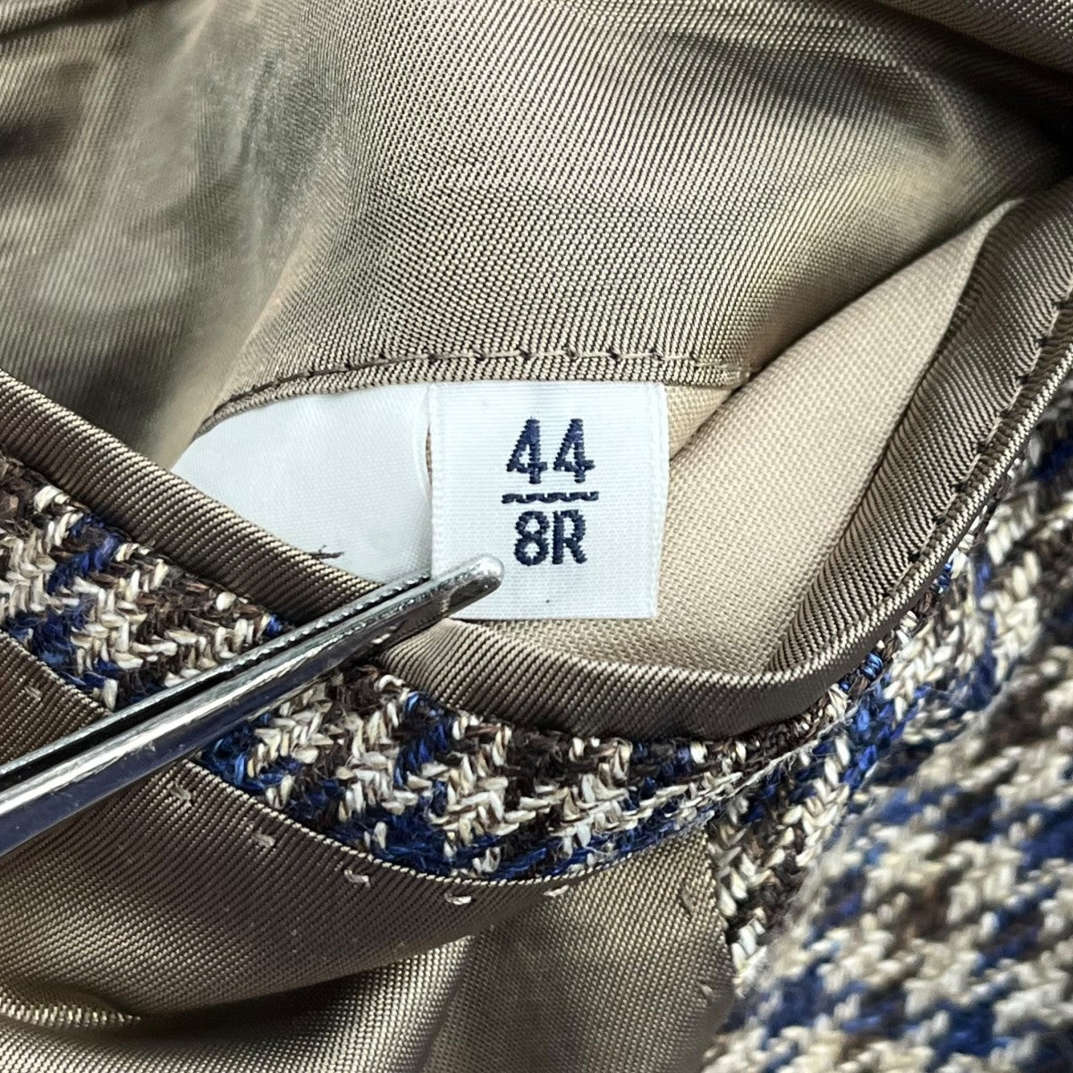 LORO PIANA FABRIC ウールシルクリネン ハウンドトゥース ジャケット千鳥格子テーラードジャケット21 16 0389 731
