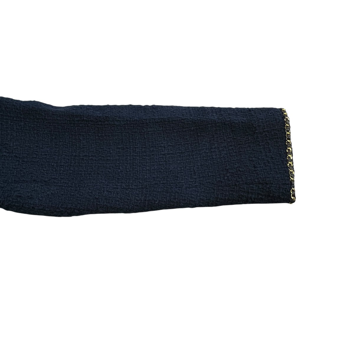 chain tweed ジャケット長袖ノーカラージャケット