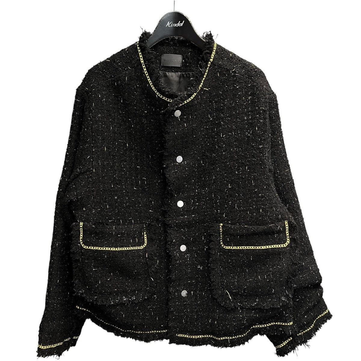 25AWCHAIN EMBROIDERY TWEED JACKET長袖ノーカラージャケット25A BSL014 DS