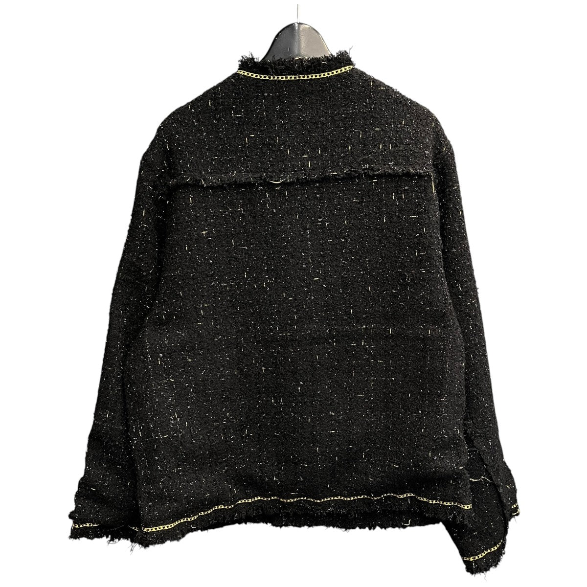 25AWCHAIN EMBROIDERY TWEED JACKET長袖ノーカラージャケット25A BSL014 DS