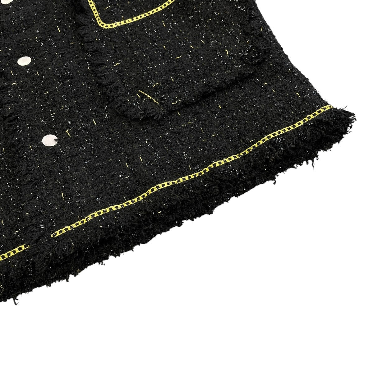 25AWCHAIN EMBROIDERY TWEED JACKET長袖ノーカラージャケット25A BSL014 DS