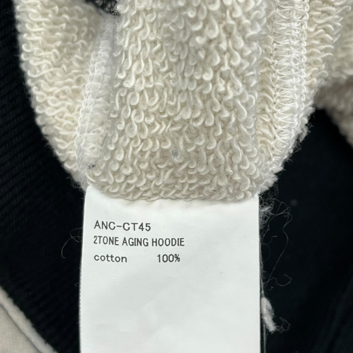 ANCELLM 24SS2tone aging hoodieプルオーバーパーカーANC-CT45 古着・中古-6枚目のアイテム画像