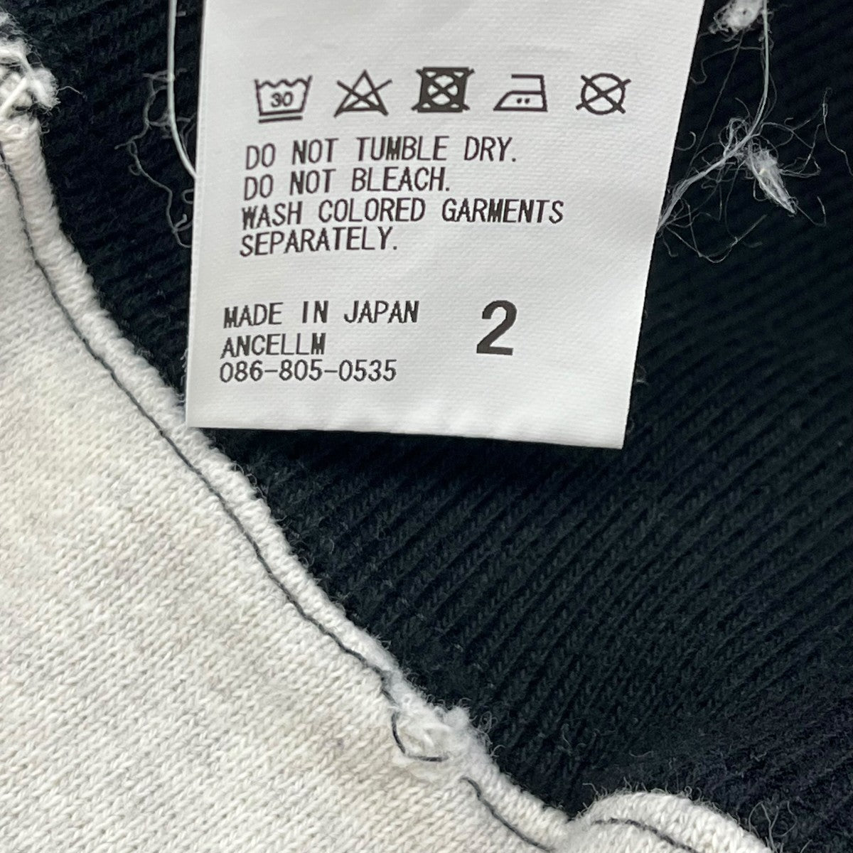 ANCELLM 24SS2tone aging hoodieプルオーバーパーカーANC-CT45 古着・中古-7枚目のアイテム画像
