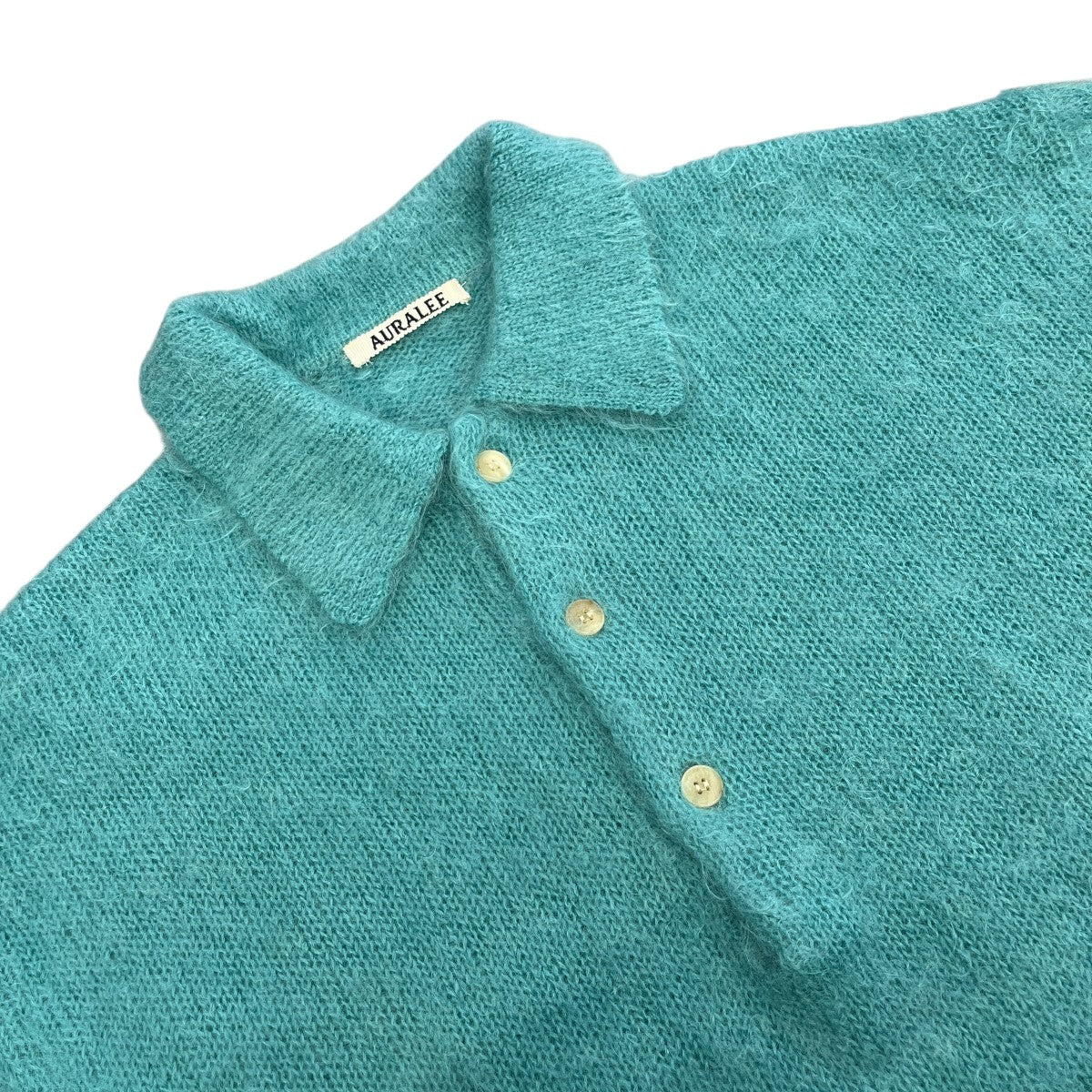 22AWBRUSHED SUPER KID MOHAIR KNIT POLO長袖ニットA22AP02KM