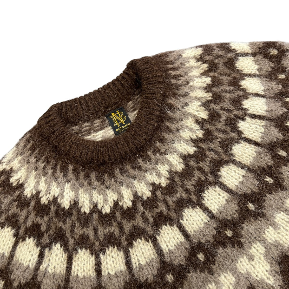 MOHAIR NORDIC CREW NECK長袖ニットBN 19FM 046