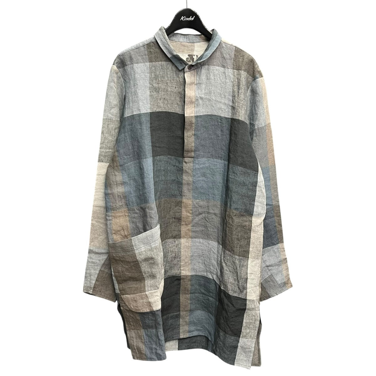 Hannibal Big Checks Tunic Shirtロングシャツparsa 106 古着・中古-1枚目のアイテム画像