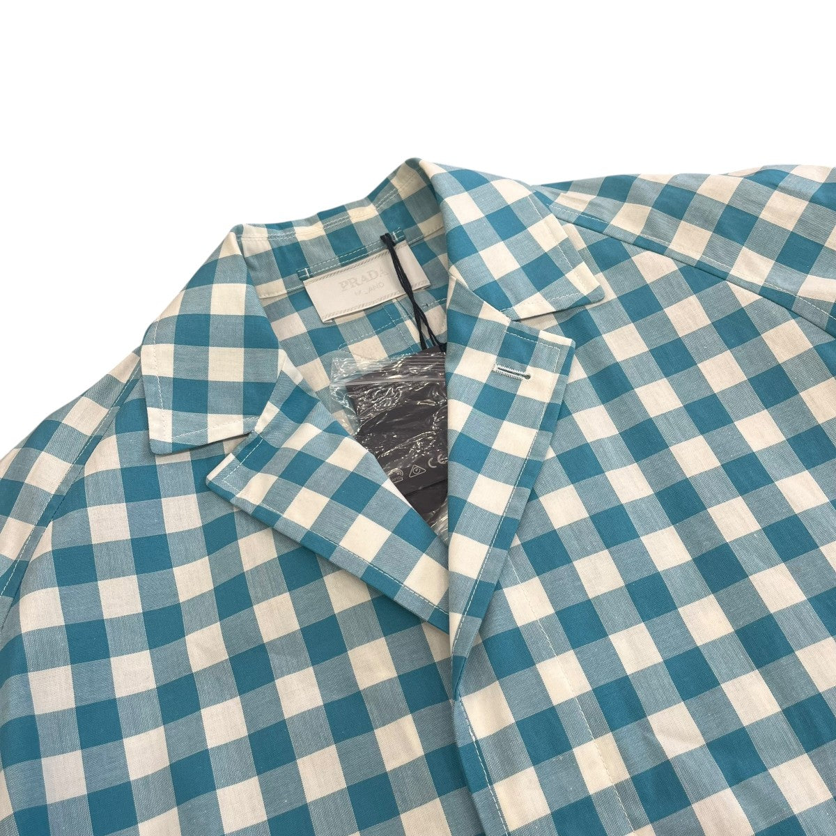PRADA ギンガムチェック チェスターコートSGC215 S231 12OB 古着・中古-3枚目のアイテム画像