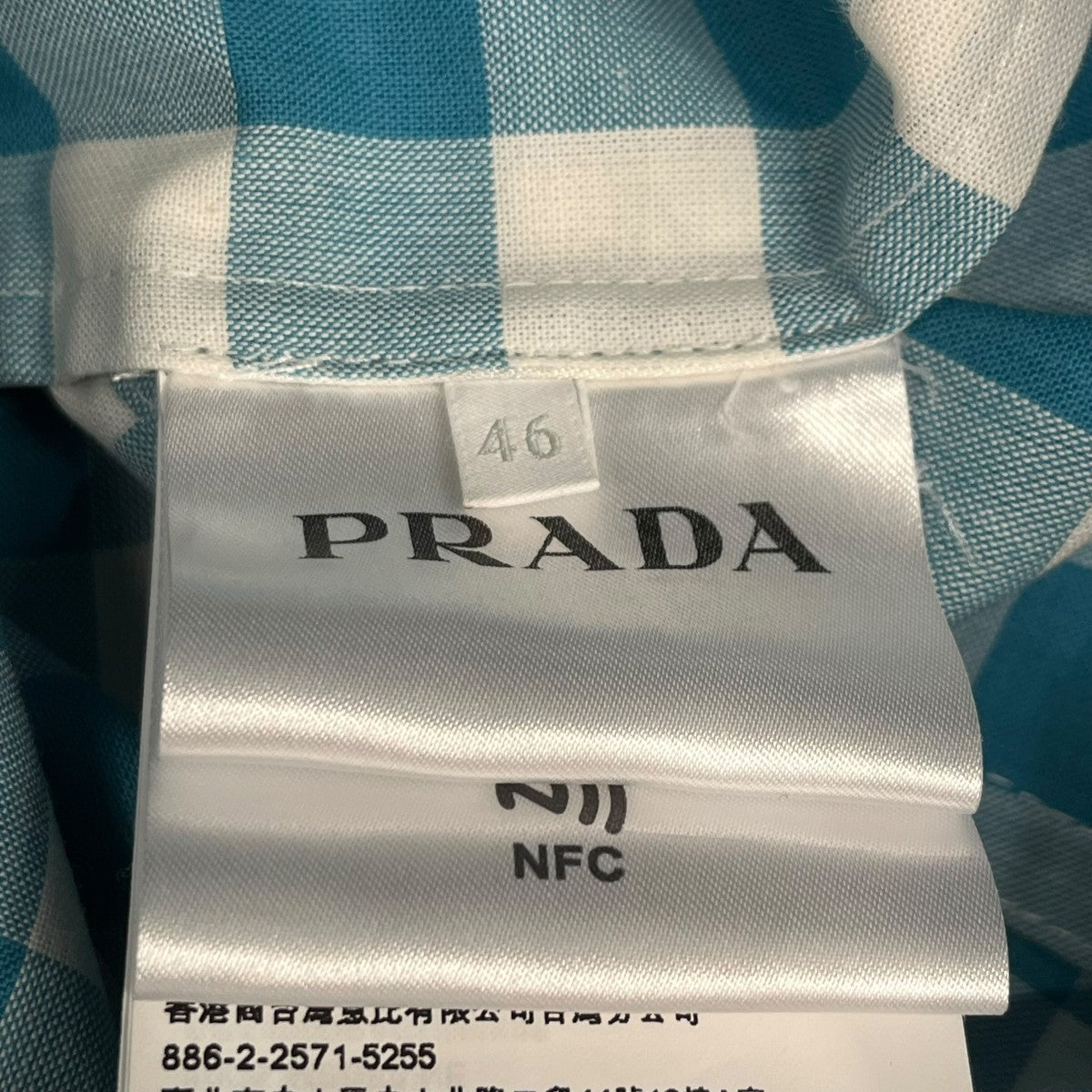 PRADA ギンガムチェック チェスターコートSGC215 S231 12OB 古着・中古-6枚目のアイテム画像