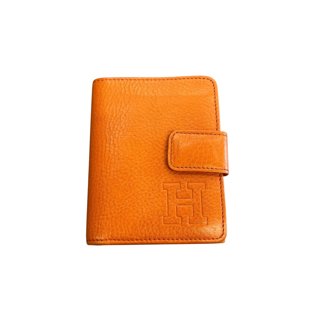 美品　ヒロフ　　シボ革　H金具　オレンジ HIROFU(ヒロフ) 二つ折り財布 レザー ウォレット財布 オレンジ サイズ