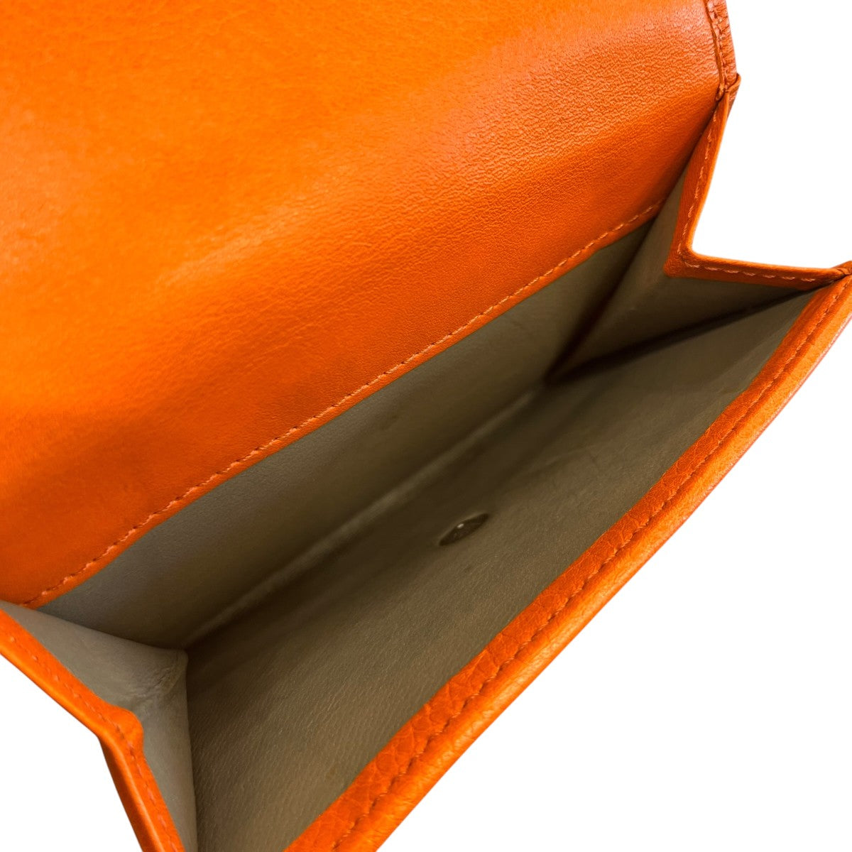 美品　ヒロフ　　シボ革　H金具　オレンジ HIROFU(ヒロフ) 二つ折り財布 レザー ウォレット財布 オレンジ サイズ