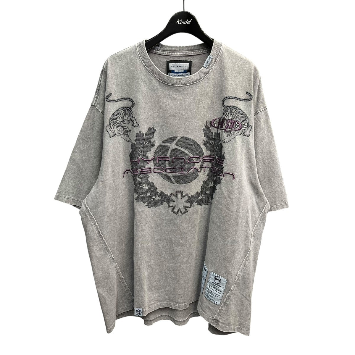 MAISON SPECIAL×Hypnose Association 25SS「Tiger」Prime-Over Crew Neck T-Shirt刺繍Tシャツ11251411229 古着・中古-1枚目のアイテム画像