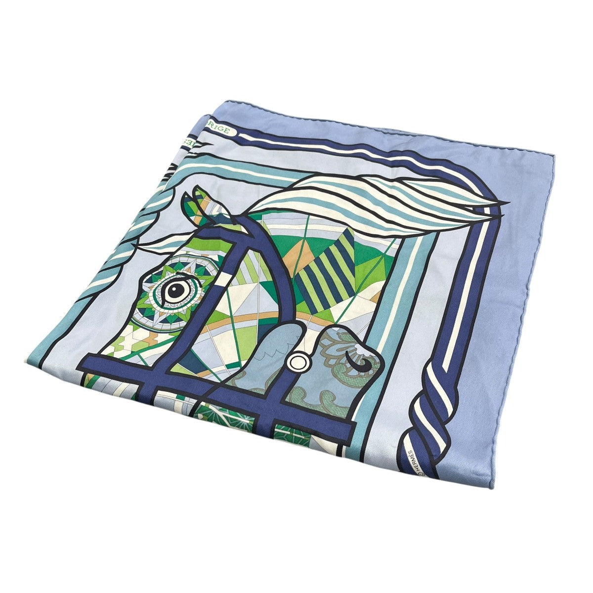 HERMES QUADRIGE カレ70シルクスカーフ 古着・中古-2枚目のアイテム画像