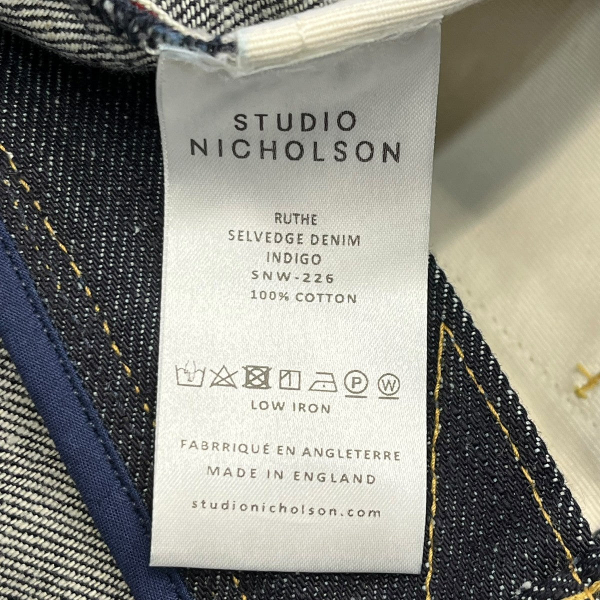 STUDIO NICHOLSON RUTHE SELVEDGE DENIM PANTデニムパンツSNW 226 古着・中古-5枚目のアイテム画像