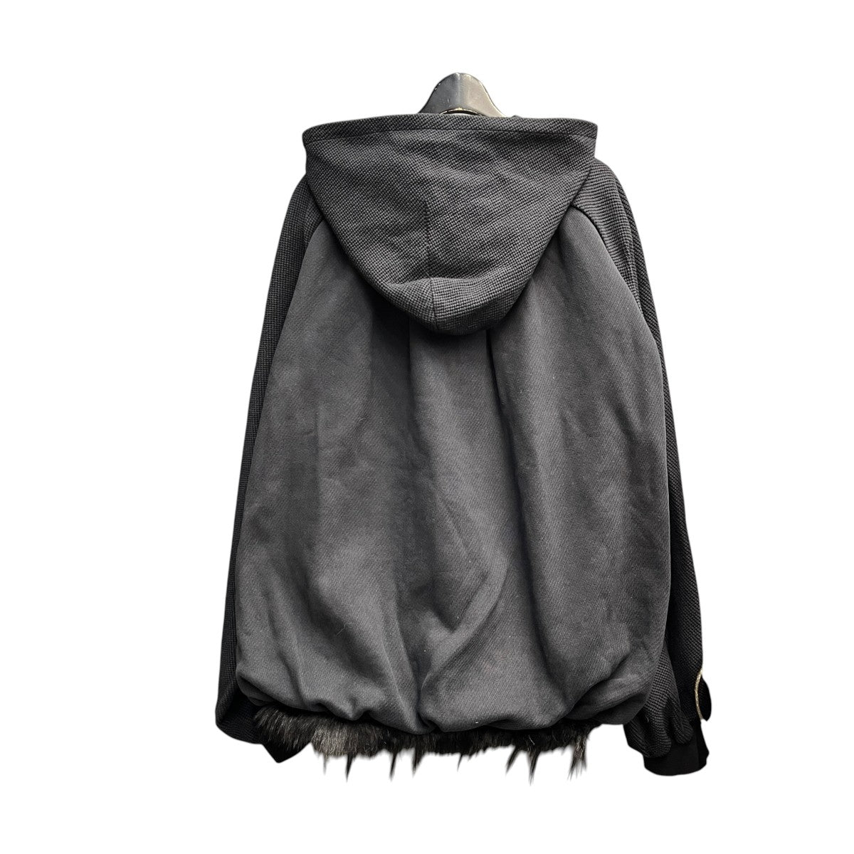 DINOWORKS Egg hoodieワッフル切替プルオーバーパーカー 古着・中古-2枚目のアイテム画像