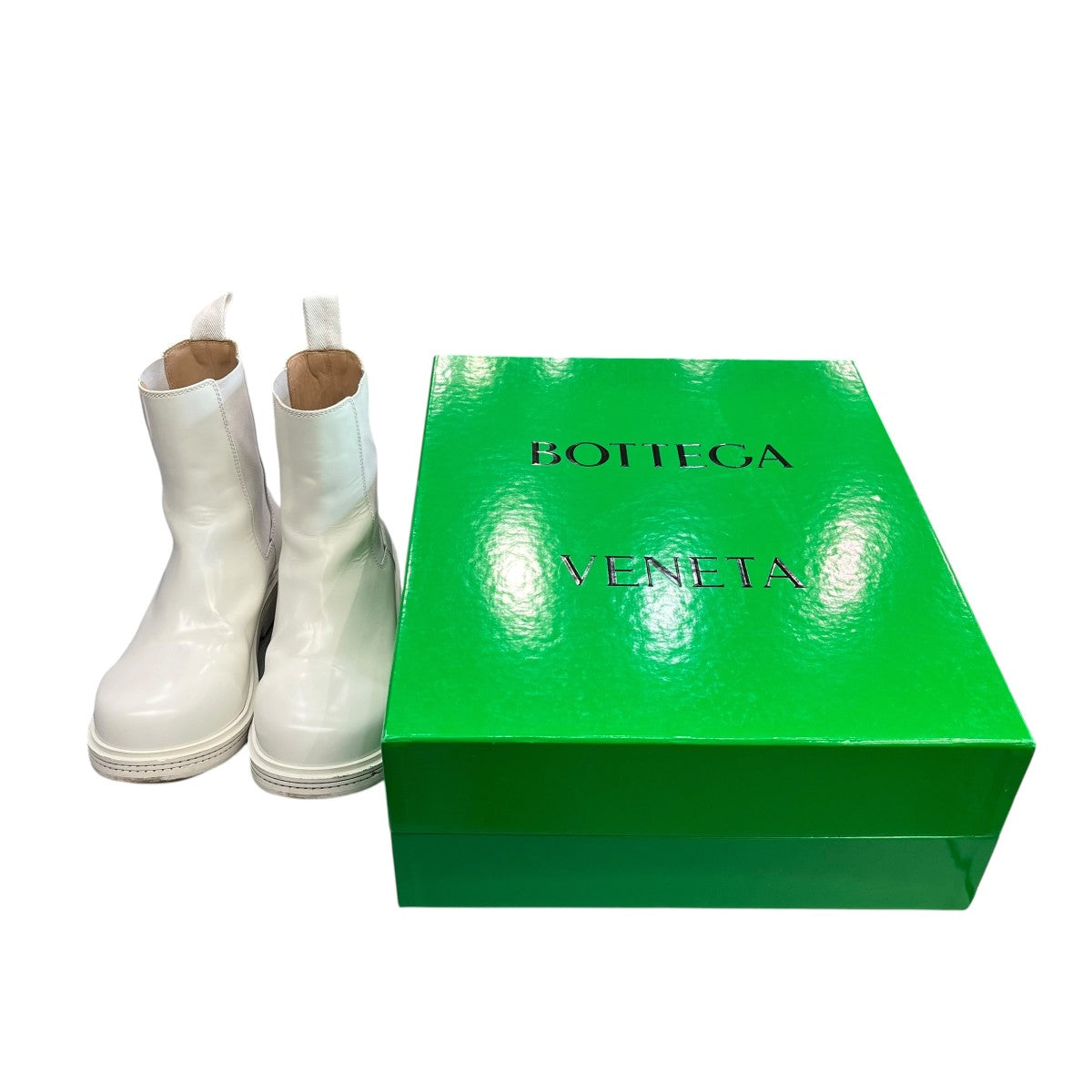 BOTTEGA VENETAサイドゴアブーツ ボッテガ ホワイト38(24cm) BOTTEGA VENETA(ボッテガヴェネタ) Firemanサイドゴアブーツ ホワイト